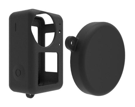 For DJI Osmo Action 3 Silicone Protective Case Lens Cap, Silicone (Black), Silicone (Red), Silicone (Blue)