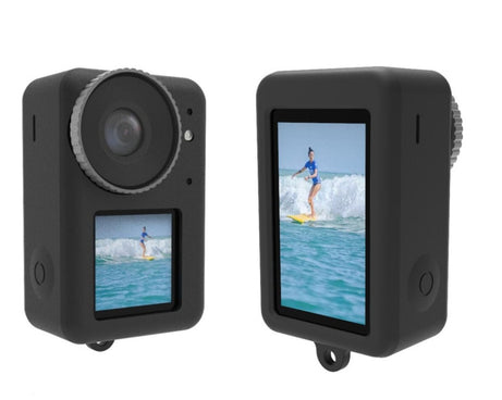 For DJI Osmo Action 3 Silicone Protective Case Lens Cap, Silicone (Black), Silicone (Red), Silicone (Blue)
