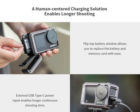 PGYTECH For DJI Osmo Action 3 Aluminum Alloy Camera Housing Shell Expansion Protective Frame