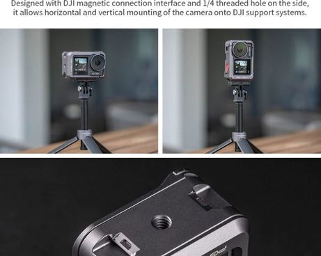 PGYTECH For DJI Osmo Action 3 Aluminum Alloy Camera Housing Shell Expansion Protective Frame