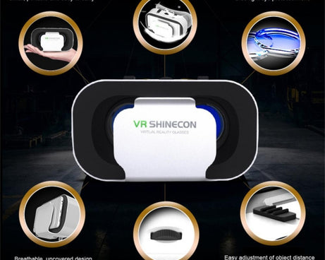 VRSHINECON G05 5th 3D VR Glasses Virtual Headset Digital Glasses, G05 White