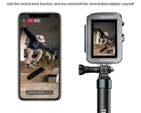 TELESIN Aluminium Alloy Frame Case For GoPro Hero11 Black / HERO10 Black / HERO9 Black ,Spec:, Regular Models, Vertical Shooting Set