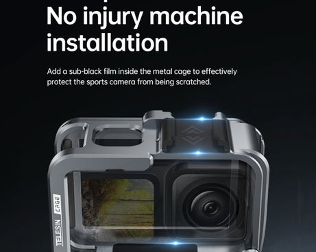 TELESIN Aluminium Alloy Frame Case For GoPro Hero11 Black / HERO10 Black / HERO9 Black ,Spec:, Regular Models, Vertical Shooting Set