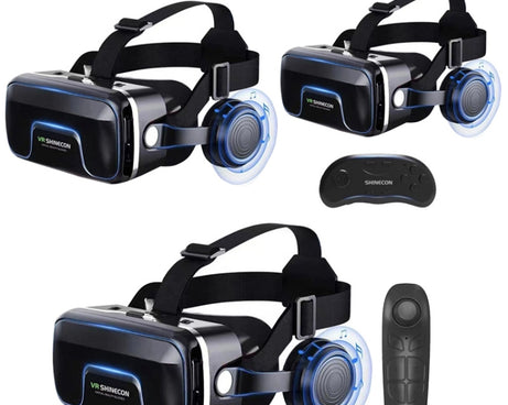 7th VR Glasses 3D Virtual Reality Game Digital Glasses With Headset, G04EA Increase Version, G04EA+B01 Handle, G04EA+B03 Handle