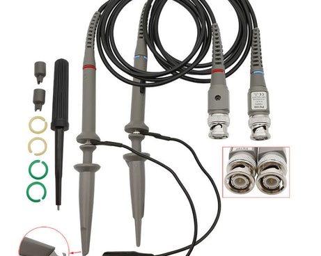 2pcs   P6100 Oscilloscope Probe DC-100MHz BNC Connectors Scope Clip Probe, P6100