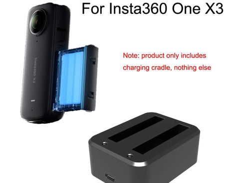 For Insta360 X3 A520 Panoramic Camera Batteries Charger Dual Charging Dock