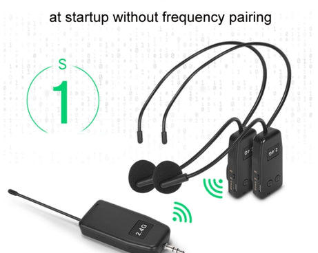 UHF Wireless Headset Microphone Lavalier Headset Amplifier, One For One, One For Two