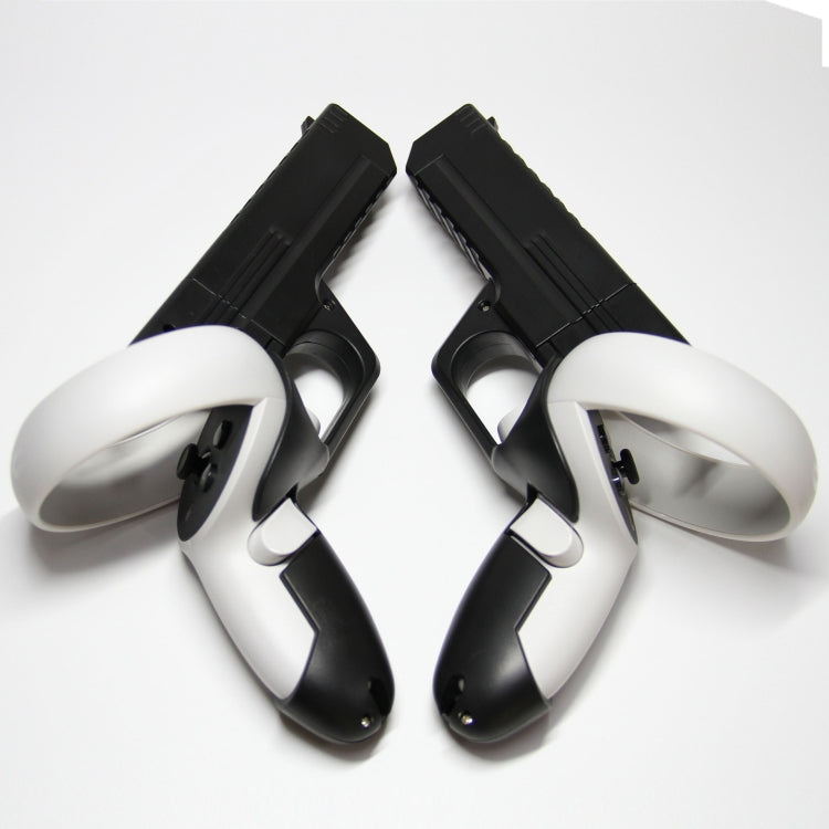 For Meta Quest 2 VR Controller 1pair Sturdy Shooting Handle Holder, Black