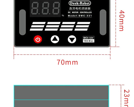 Deek-Robot DMC-331 PWM DC Motor Speed Controller Wide Voltage DC8-55V Speed Regulator, Speed Controller