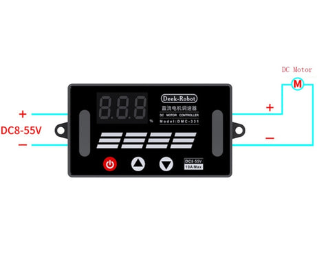 Deek-Robot DMC-331 PWM DC Motor Speed Controller Wide Voltage DC8-55V Speed Regulator, Speed Controller