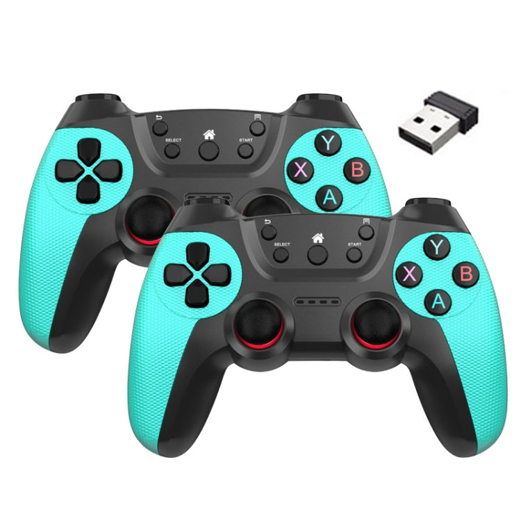 KM-029   2.4G One for Two Doubles Wireless Controller Support PC / Linux / Android / TVbox, KM-029 (Mint Green), KM-029 (Cangling Green), KM-029 (Vitality Orange), KM-029 (Rose Pink), KM-029 (Lemon Yellow), KM-029 (Mountain Blue), KM-029 (Battle Gray)�...