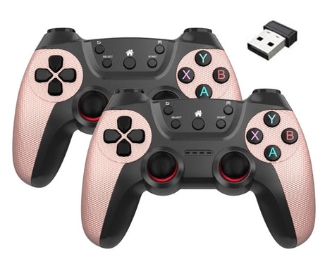 KM-029   2.4G One for Two Doubles Wireless Controller Support PC / Linux / Android / TVbox, KM-029 (Mint Green), KM-029 (Cangling Green), KM-029 (Vitality Orange), KM-029 (Rose Pink), KM-029 (Lemon Yellow), KM-029 (Mountain Blue), KM-029 (Battle Gray)�...