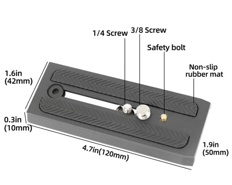 Quick Release Plate for Manfrotto 501 502 504HDV Benro S4 S6 S7 S8, BEXIN  501-L120A, BEXIN  501-L120, BEXIN 501-L90A, BEXIN  501-L90