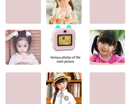 Children Instant Camera Mini Thermal HD Printer Video Photo Digital Camera