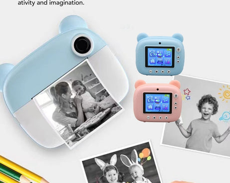 Children Instant Print Camera 1080P 2.4-Inch IPS Screen Dual Lens Photography Camera