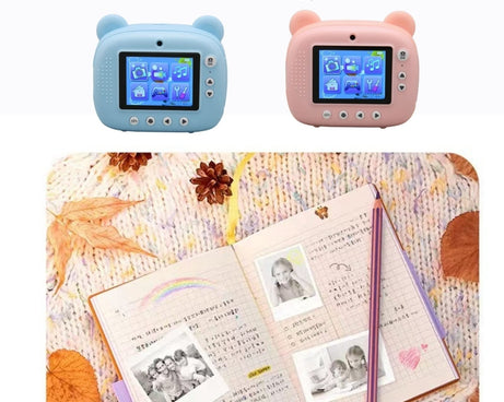 Children Instant Print Camera 1080P 2.4-Inch IPS Screen Dual Lens Photography Camera