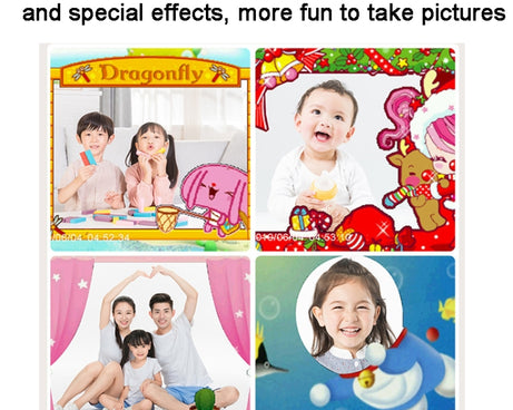 Children Instant Print Camera 1080P 2.4-Inch IPS Screen Dual Lens Photography Camera