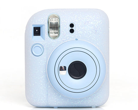 For Fujifilm Instax Mini 12 Soft Shell Camera Bag Storage Silicone Case, Glitter Pink