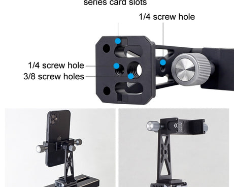 XILETU Metal Swivel Cold Shoe Mobile Phone Clip Photography Fixed Tripod
