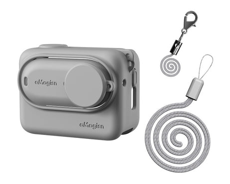 For Insta360 GO 3 AMagisn Silicone Body Cover Protective Case With Lanyard