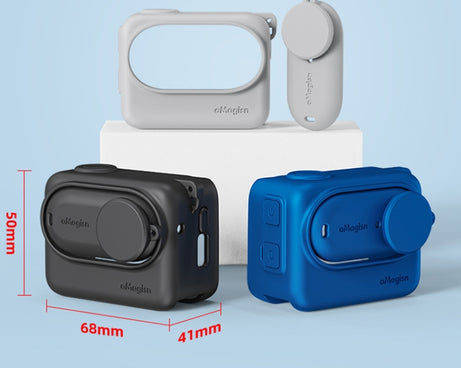 For Insta360 GO 3 AMagisn Silicone Body Cover Protective Case With Lanyard