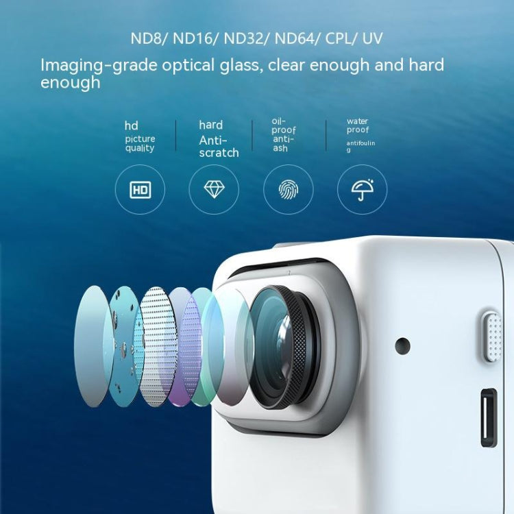 For Insta360 GO 3 / Go 2 AMagisn Lens Filters Waterproof Filter, ND8, ND16, ND32, ND64, UV, CPL, ND8+16+32, ND8+16+32+CPL, ND8+16+32+64