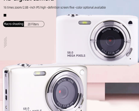 2.88 Inch IPS Screen HD Digital Camera 16X Zoom Portable CCD Camera, Champagne Gold, White, Black, Green, Rose Pink