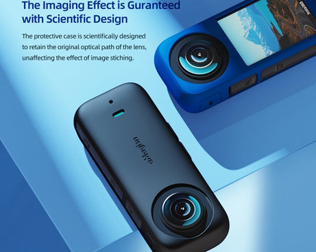 For Insta360 X3 AMagisn Body Silicone Protective Cover, Body+Lens Case (Black), Body Case (black), Lens Case (Black)