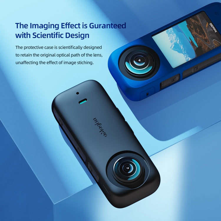 For Insta360 X3 AMagisn Body Silicone Protective Cover, Body+Lens Case (Black), Body Case (black), Lens Case (Black)