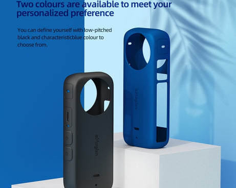 For Insta360 X3 AMagisn Body Silicone Protective Cover, Body+Lens Case (Black), Body Case (black), Lens Case (Black)