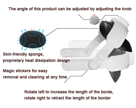 For Meta Quest 3 VR  iplay Head Strap Reduce Pressure Adjustable Headband, Head Strap