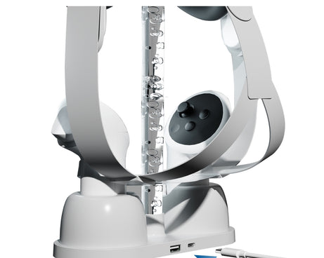 For Meta Quest 3 VR Glasses Charging Base Storage Bracket with Cool RGB Light, Charging Base