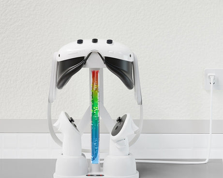For Meta Quest 3 VR Glasses Charging Base Storage Bracket with Cool RGB Light, Charging Base