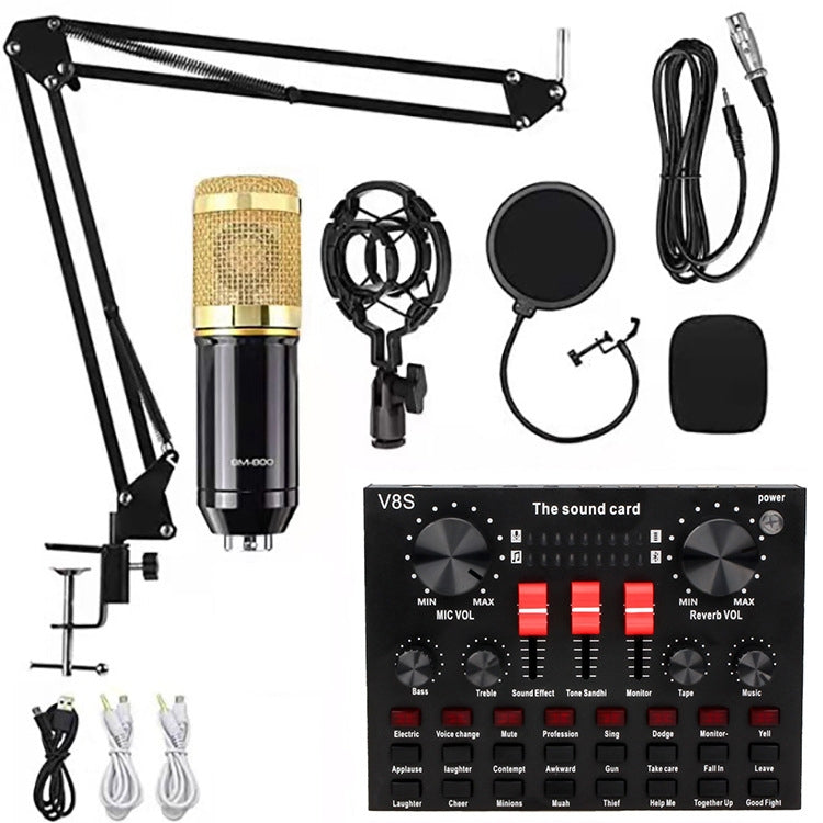 BM800+V8S Sound Card Set Audio Condenser Mic Studio Singing Microphone ...