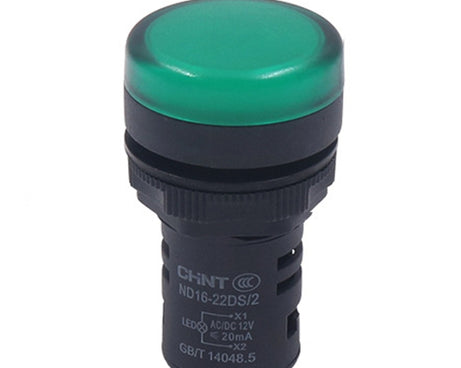 CHINT ND16-22DS LED Signal Light Power AD Indicator Lights, 24V (Red), 24V (Green), 24V (Yellow), 220V (Red), 220V (Green), 220V (Yellow)
