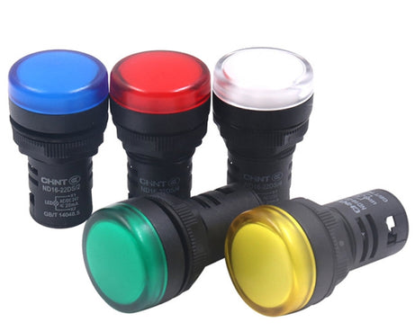 CHINT ND16-22DS LED Signal Light Power AD Indicator Lights, 24V (Red), 24V (Green), 24V (Yellow), 220V (Red), 220V (Green), 220V (Yellow)
