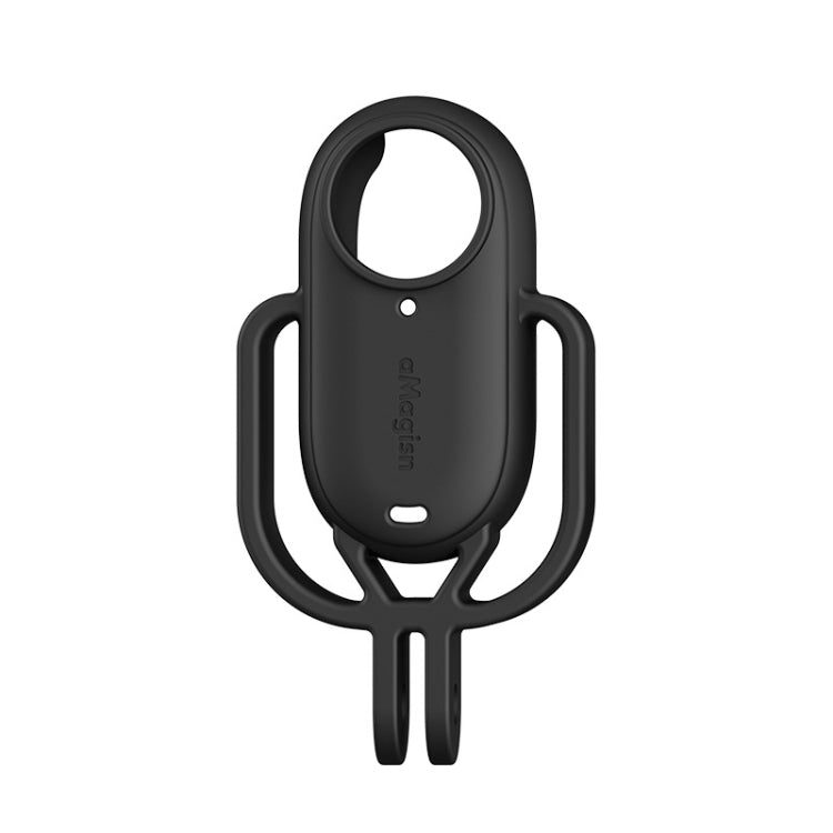 For Insta360 GO 3 AMagisn Silicone Case Camera Protective Accessories, Vertical Black