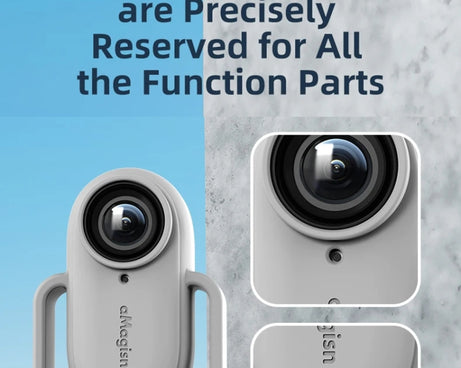 For Insta360 GO 3 AMagisn Silicone Case Camera Protective Accessories, Vertical Gray, Vertical Black