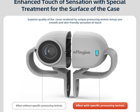 For Insta360 GO 3 AMagisn Silicone Case Camera Protective Accessories, Vertical Gray, Vertical Black