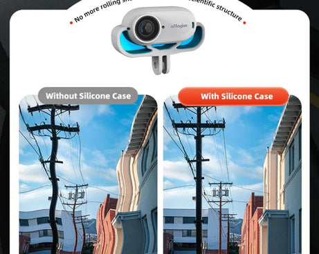 For Insta360 GO 3 AMagisn Silicone Case Camera Protective Accessories, Vertical Gray, Vertical Black