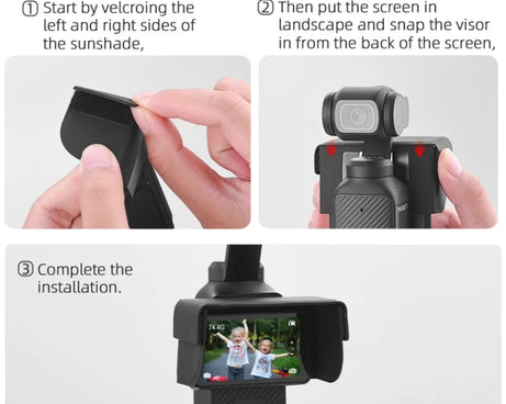 For DJI Osmo Pocket 3 BRDRC Sunshade Hood Light Weight Screen Shade
