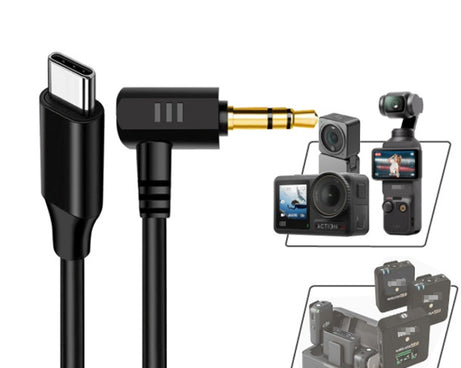 USB-C / Type-C To 3.5mm Male TRS Audio Adapter Cable For DJI Osmo Action 4 / 3 / 2 / Pocket 3