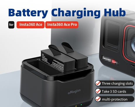 For Insta360 Ace Pro / Ace aMagisn 3 Slots Battery Charger Charging Hub, For Insta360 Ace Pro / Ace