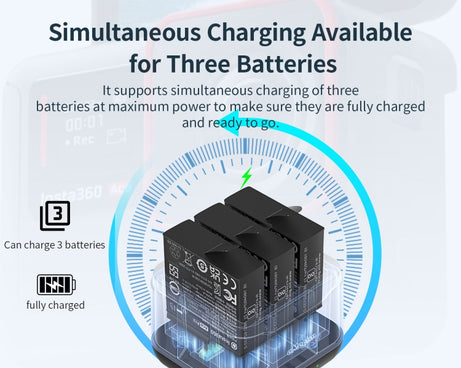 For Insta360 Ace Pro / Ace aMagisn 3 Slots Battery Charger Charging Hub, For Insta360 Ace Pro / Ace