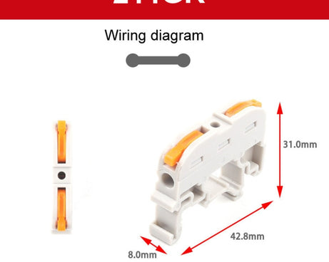 10pcs Guide Rail Type Replacement UK Quick Terminal Block 1 Input 1 Output