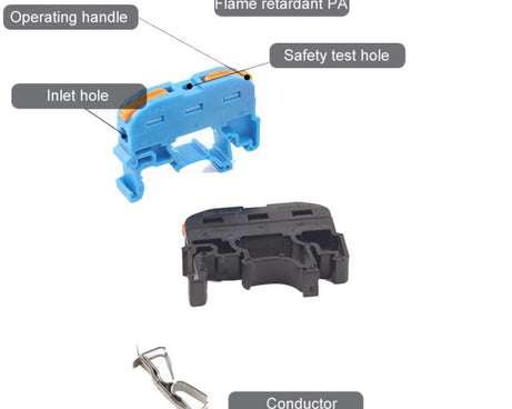 10pcs Guide Rail Type Replacement UK Quick Terminal Block 1 Input 1 Output