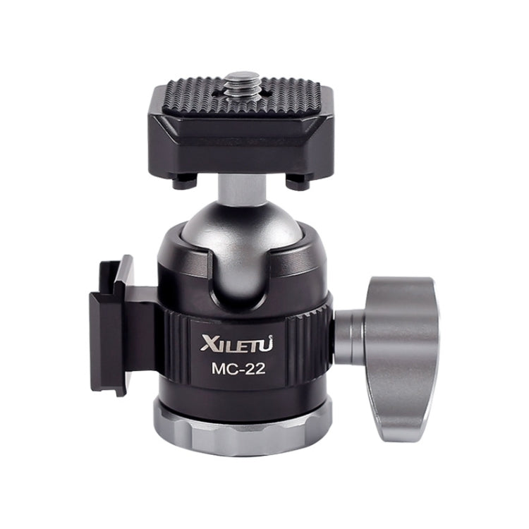 XILETU  MC-22 Mini Tripod Ball Head Double Cold Shoe Design With 1/4 Inch Screw