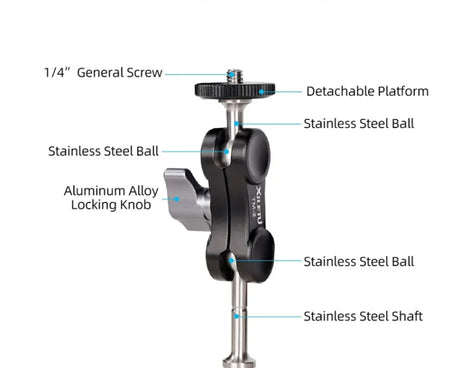 XILETU  TM Series Magic Arm With Dual Ballhead Camera Video Monitor Mount Adapter, TM-2, TM-3, TM-4, TM-5
