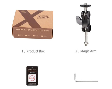 XILETU  TM Series Magic Arm With Dual Ballhead Camera Video Monitor Mount Adapter, TM-2, TM-3, TM-4, TM-5