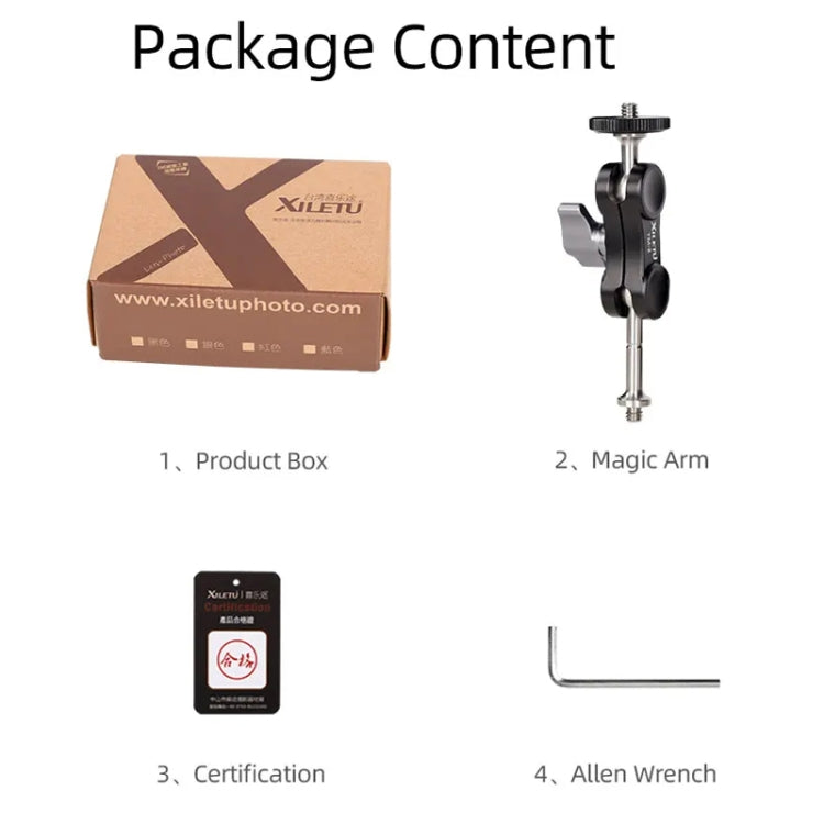 XILETU  TM Series Magic Arm With Dual Ballhead Camera Video Monitor Mount Adapter, TM-2, TM-3, TM-4, TM-5